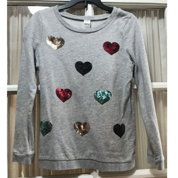 Carter's Kid gray long-sleeve top; girls' size 10/12. - Picture 2 of 4